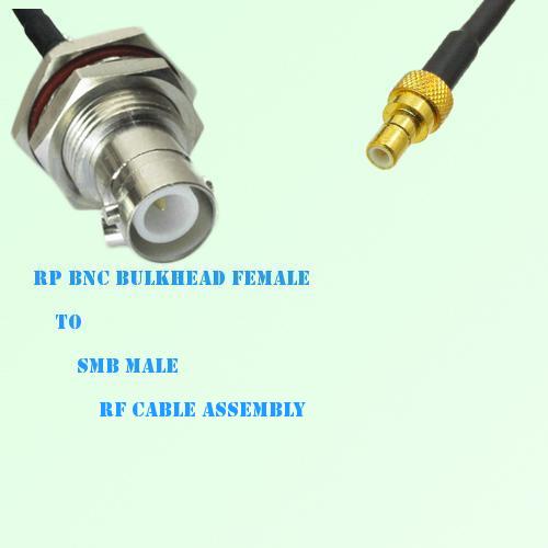 RP BNC Bulkhead Female to SMB Male RF Cable Assembly