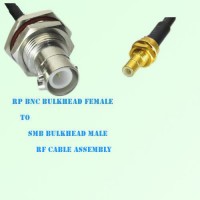RP BNC Bulkhead Female to SMB Bulkhead Male RF Cable Assembly