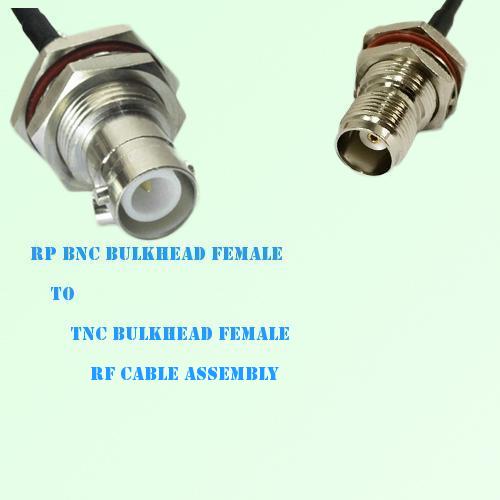 RP BNC Bulkhead Female to TNC Bulkhead Female RF Cable Assembly