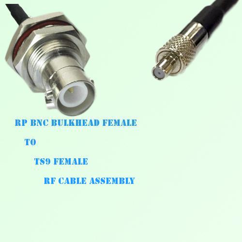 RP BNC Bulkhead Female to TS9 Female RF Cable Assembly
