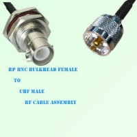 RP BNC Bulkhead Female to UHF Male RF Cable Assembly