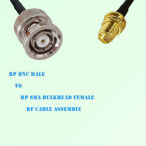 RP BNC Male to RP SMA Bulkhead Female RF Cable Assembly
