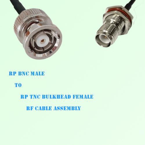 RP BNC Male to RP TNC Bulkhead Female RF Cable Assembly
