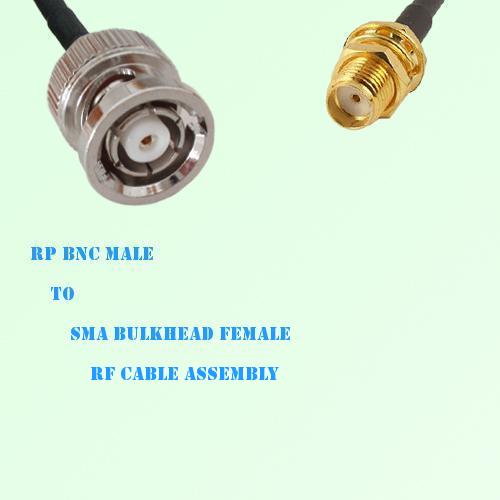 RP BNC Male to SMA Bulkhead Female RF Cable Assembly