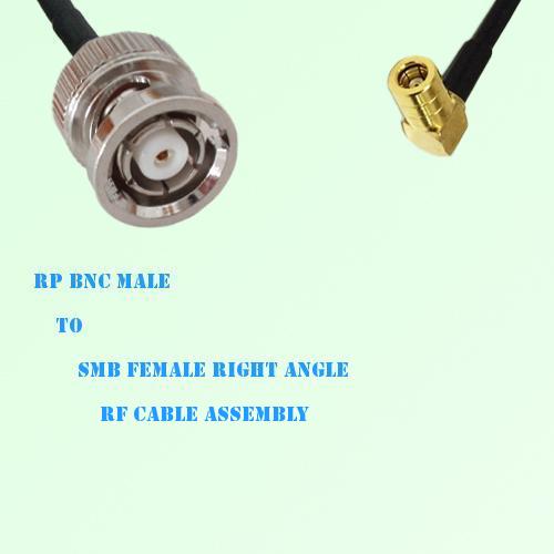 RP BNC Male to SMB Female Right Angle RF Cable Assembly
