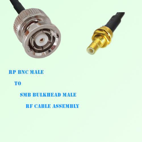 RP BNC Male to SMB Bulkhead Male RF Cable Assembly