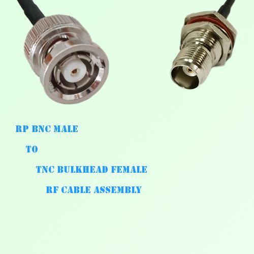 RP BNC Male to TNC Bulkhead Female RF Cable Assembly