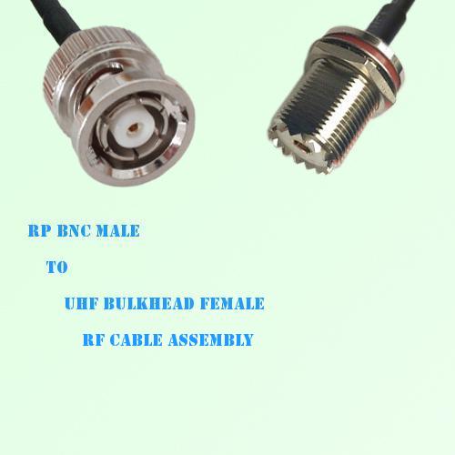 RP BNC Male to UHF Bulkhead Female RF Cable Assembly