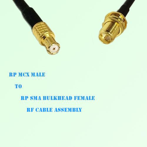 RP MCX Male to RP SMA Bulkhead Female RF Cable Assembly