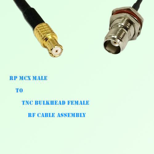 RP MCX Male to TNC Bulkhead Female RF Cable Assembly