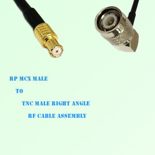 RP MCX Male to TNC Male Right Angle RF Cable Assembly