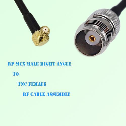 RP MCX Male Right Angle to TNC Female RF Cable Assembly