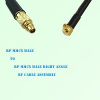 RP MMCX Male to RP MMCX Male Right Angle RF Cable Assembly