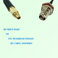 RP MMCX Male to TNC Bulkhead Female RF Cable Assembly