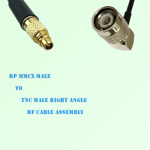 RP MMCX Male to TNC Male Right Angle RF Cable Assembly