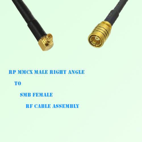 RP MMCX Male Right Angle to SMB Female RF Cable Assembly