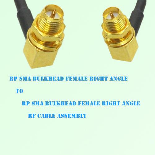 RP SMA Bulkhead Female R/A to RP SMA Bulkhead Female R/A RF Cable