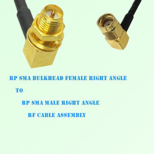 RP SMA Bulkhead Female R/A to RP SMA Male R/A RF Cable Assembly