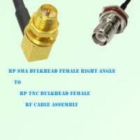 RP SMA Bulkhead Female R/A to RP TNC Bulkhead Female RF Cable Assembly RP SMA Bulkhead Female R/A to RP TNC Bulkhead Female RF Cable Assembly