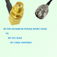 RP SMA Bulkhead Female Right Angle to RP TNC Male RF Cable Assembly RP SMA Bulkhead Female Right Angle to RP TNC Male RF Cable Assembly