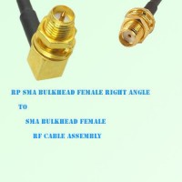 RP SMA Bulkhead Female R/A to SMA Bulkhead Female RF Cable Assembly