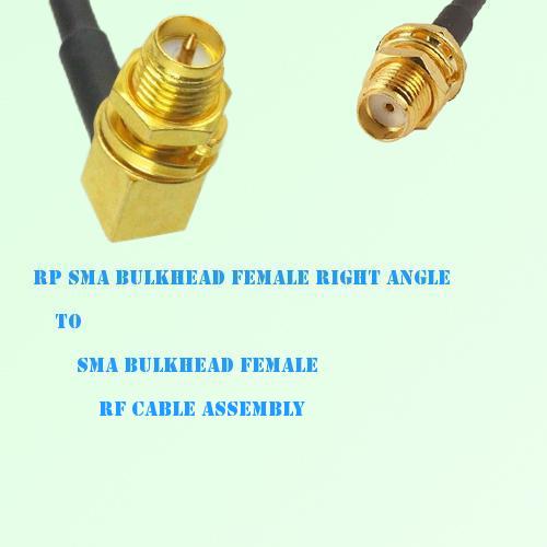 RP SMA Bulkhead Female R/A to SMA Bulkhead Female RF Cable Assembly