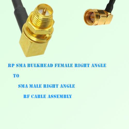 RP SMA Bulkhead Female R/A to SMA Male R/A RF Cable Assembly