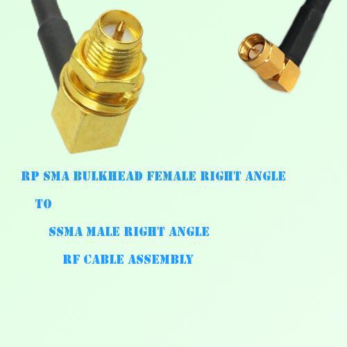 RP SMA Bulkhead Female R/A to SSMA Male R/A RF Cable Assembly