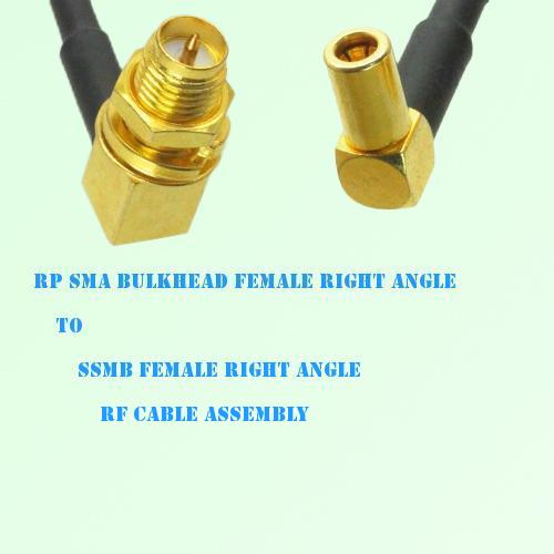 RP SMA Bulkhead Female R/A to SSMB Female R/A RF Cable Assembly