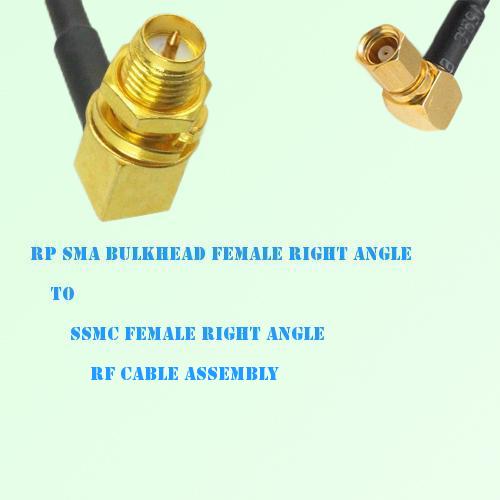 RP SMA Bulkhead Female R/A to SSMC Female R/A RF Cable Assembly