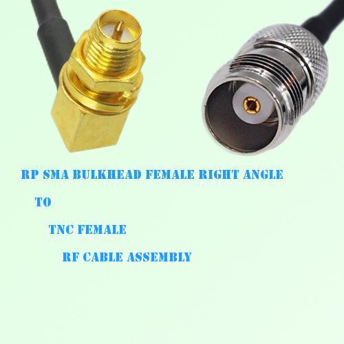 RP SMA Bulkhead Female Right Angle to TNC Female RF Cable Assembly