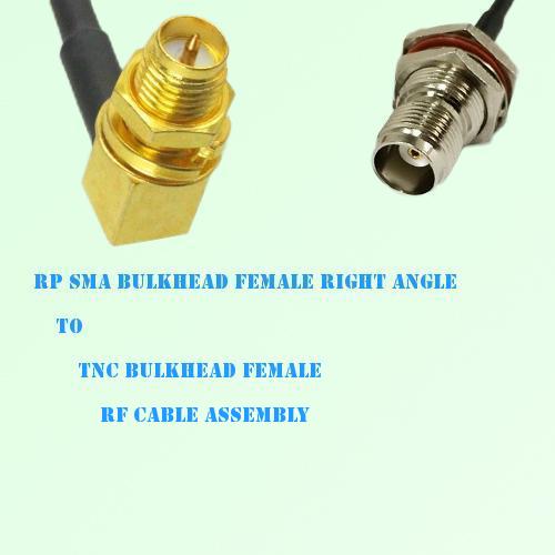 RP SMA Bulkhead Female R/A to TNC Bulkhead Female RF Cable Assembly