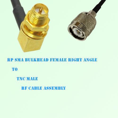 RP SMA Bulkhead Female Right Angle to TNC Male RF Cable Assembly