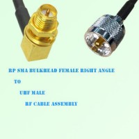 RP SMA Bulkhead Female Right Angle to UHF Male RF Cable Assembly RP SMA Bulkhead Female Right Angle to UHF Male RF Cable Assembly