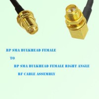 RP SMA Bulkhead Female to RP SMA Bulkhead Female R/A RF Cable Assembly RP SMA Bulkhead Female to RP SMA Bulkhead Female R/A RF Cable Assembly