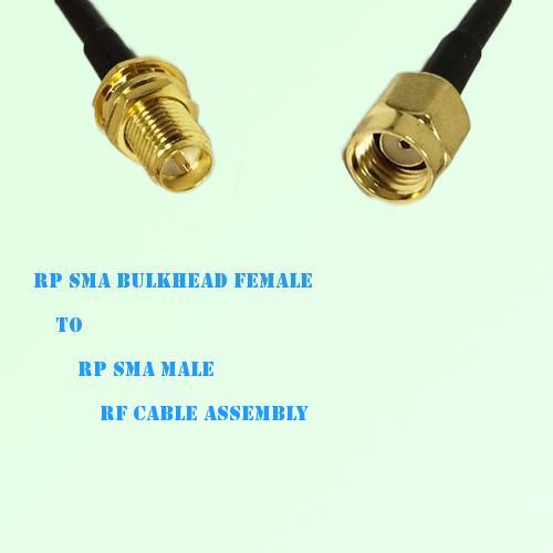 RP SMA Bulkhead Female to RP SMA Male RF Cable Assembly