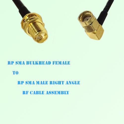 RP SMA Bulkhead Female to RP SMA Male Right Angle RF Cable Assembly