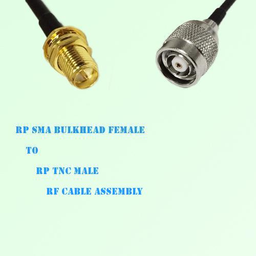 RP SMA Bulkhead Female to RP TNC Male RF Cable Assembly