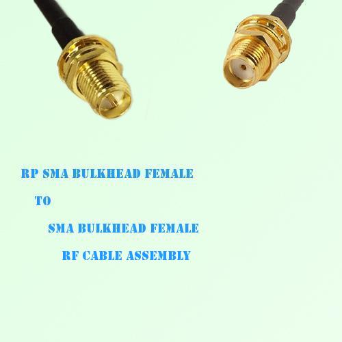 RP SMA Bulkhead Female to SMA Bulkhead Female RF Cable Assembly