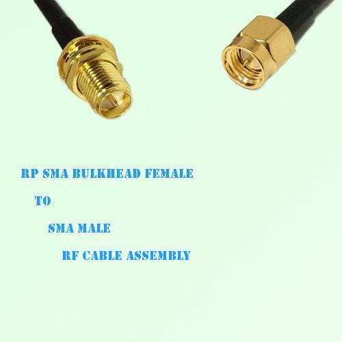 RP SMA Bulkhead Female to SMA Male RF Cable Assembly