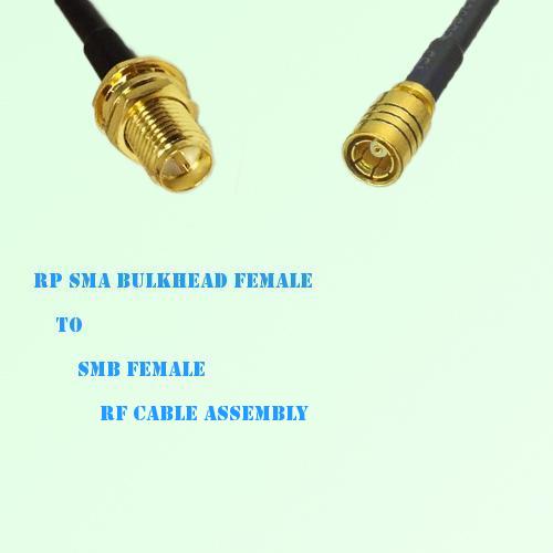 RP SMA Bulkhead Female to SMB Female RF Cable Assembly