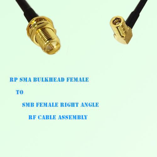 RP SMA Bulkhead Female to SMB Female Right Angle RF Cable Assembly