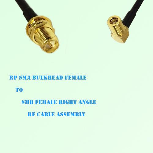 RP SMA Bulkhead Female to SMB Female Right Angle RF Cable Assembly RP SMA Bulkhead Female to SMB Female Right Angle RF Cable Assembly