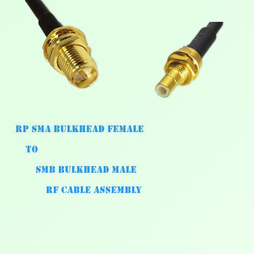 RP SMA Bulkhead Female to SMB Bulkhead Male RF Cable Assembly