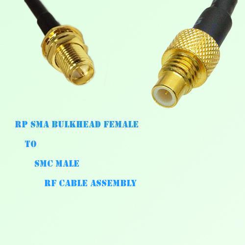 RP SMA Bulkhead Female to SMC Male RF Cable Assembly