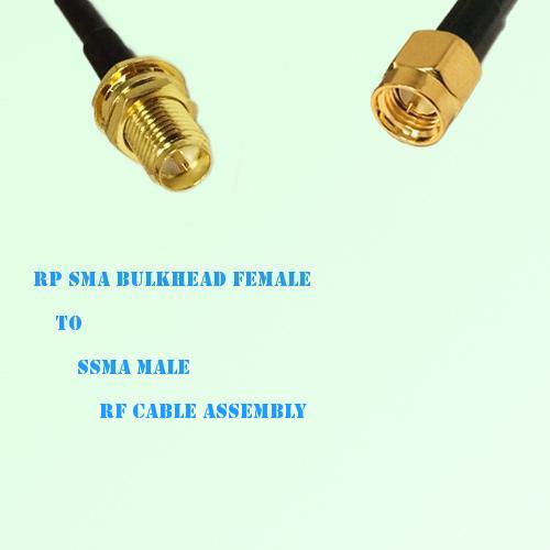 RP SMA Bulkhead Female to SSMA Male RF Cable Assembly