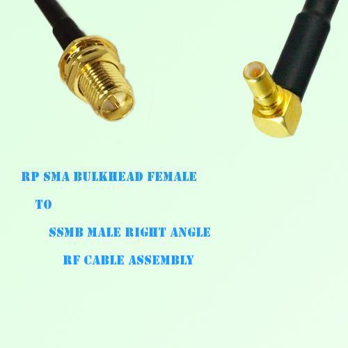 RP SMA Bulkhead Female to SSMB Male Right Angle RF Cable Assembly