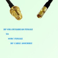 RP SMA Bulkhead Female to SSMC Female RF Cable Assembly RP SMA Bulkhead Female to SSMC Female RF Cable Assembly
