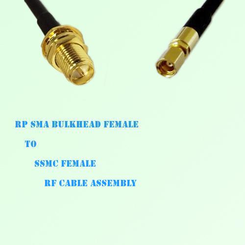 RP SMA Bulkhead Female to SSMC Female RF Cable Assembly