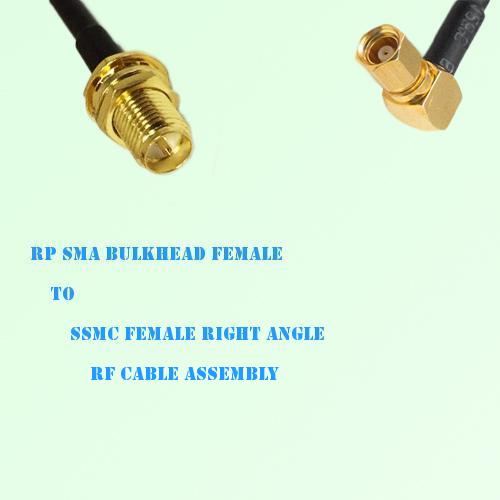 RP SMA Bulkhead Female to SSMC Female Right Angle RF Cable Assembly